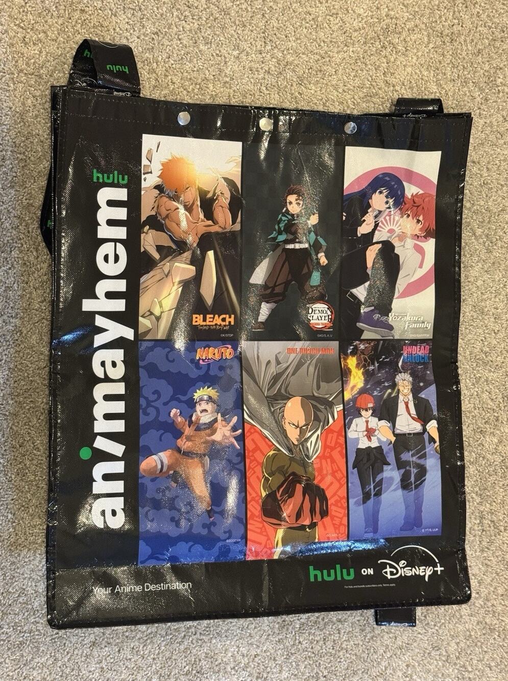 SDCC 2026 Hulu Anime Bag Bleach Demon Slayer Naruto One Punch Man Disney+